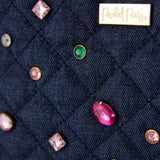 Denim and Multi-color Gemstones Lunchbox by Packed Party | Girl's Lunch Box with Anti-Microbial Lining