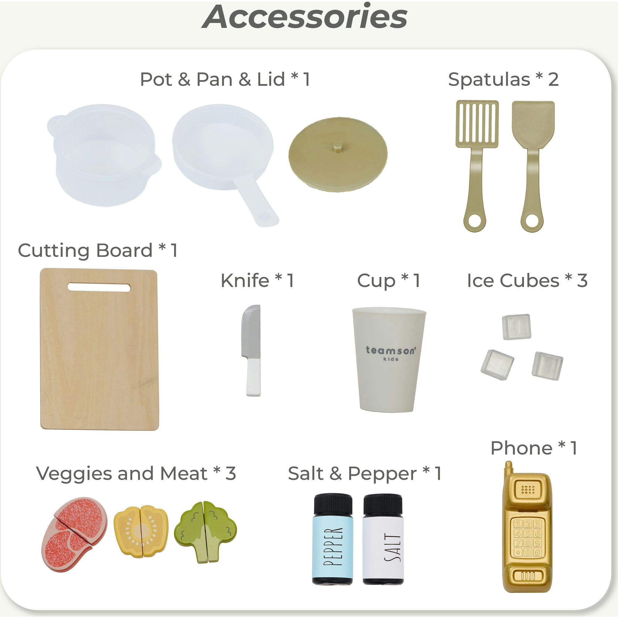 Teamson Kids Little Chef Hampton Wooden Play Kitchen with 17 Accessories