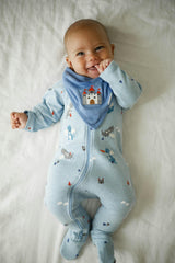Thick Zip Growsuit Set Castle Print