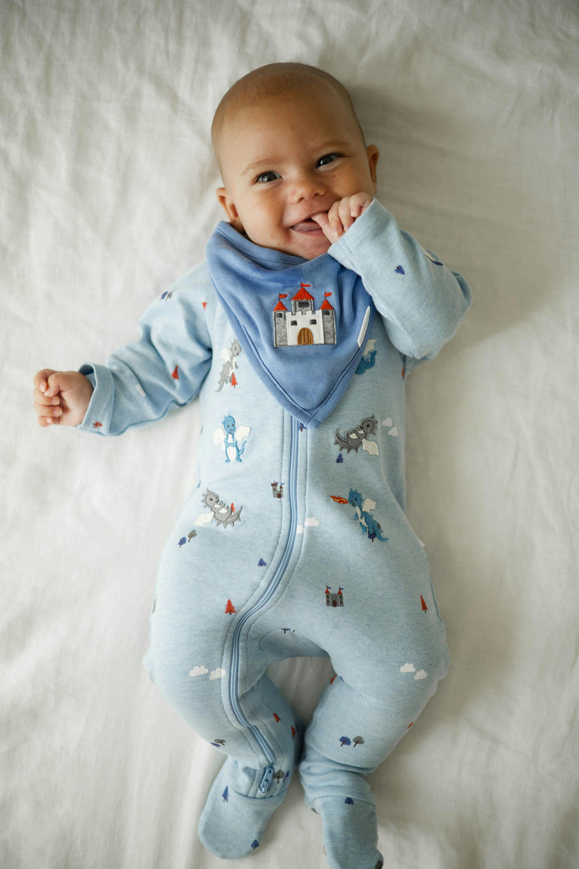 Thick Zip Growsuit Set Castle Print
