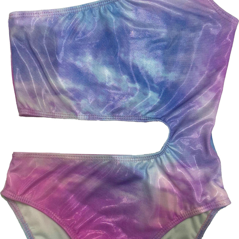 Girl's One Shoulder Cutout Bathing Suit