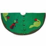 Hand Felted Wool Golf Christmas Tree Skirt Green -60" Arcadia Home