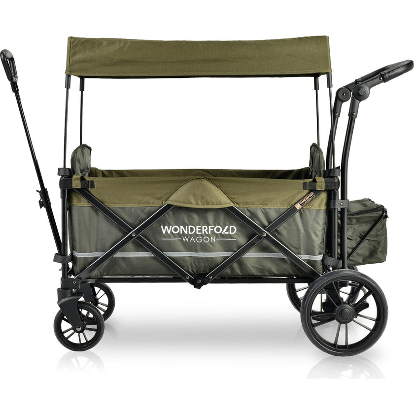 Pull & Push Double Stroller Wagon 2 Seater with Magnetic Seatbelt Buckles