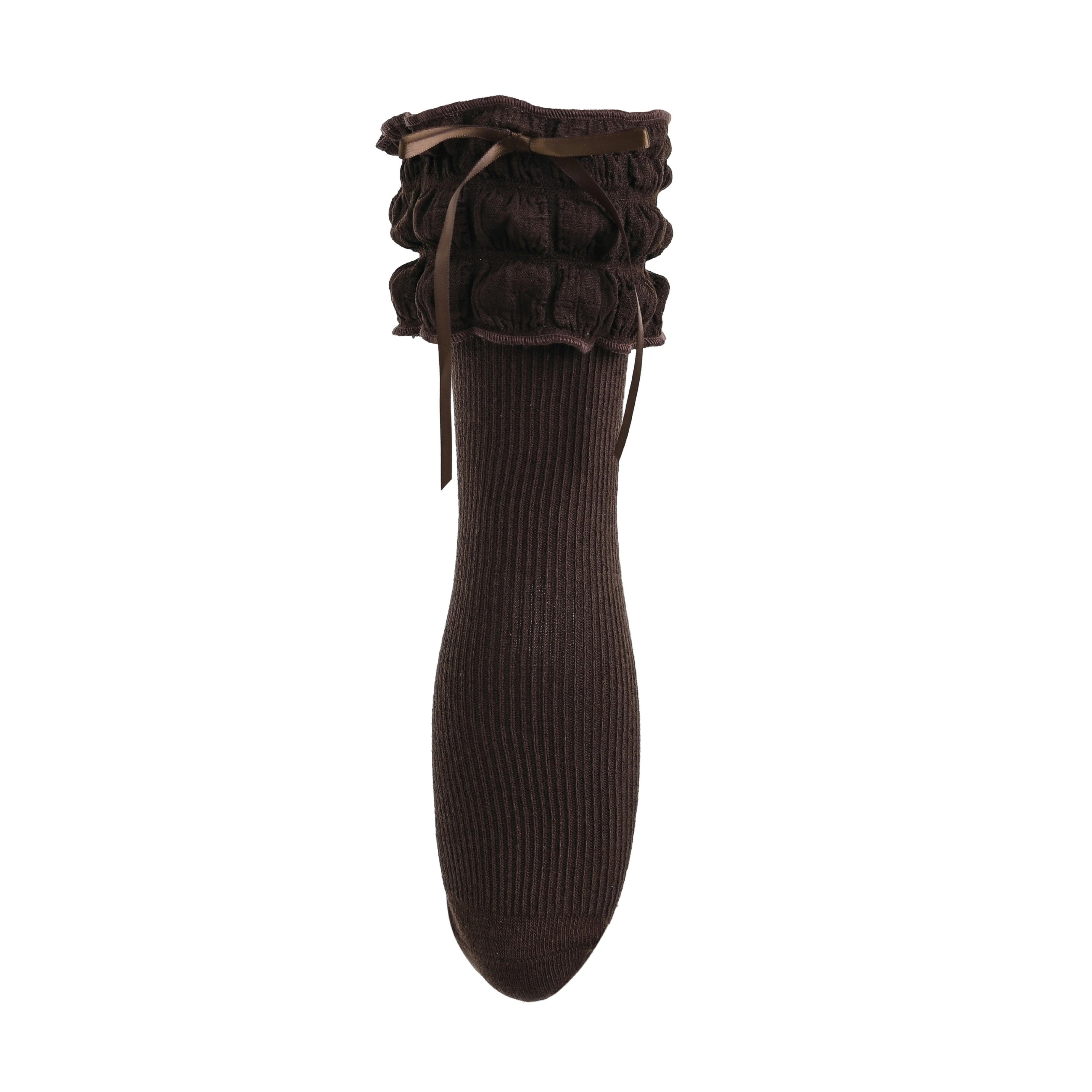 Ruffled Ribbon Long Socks