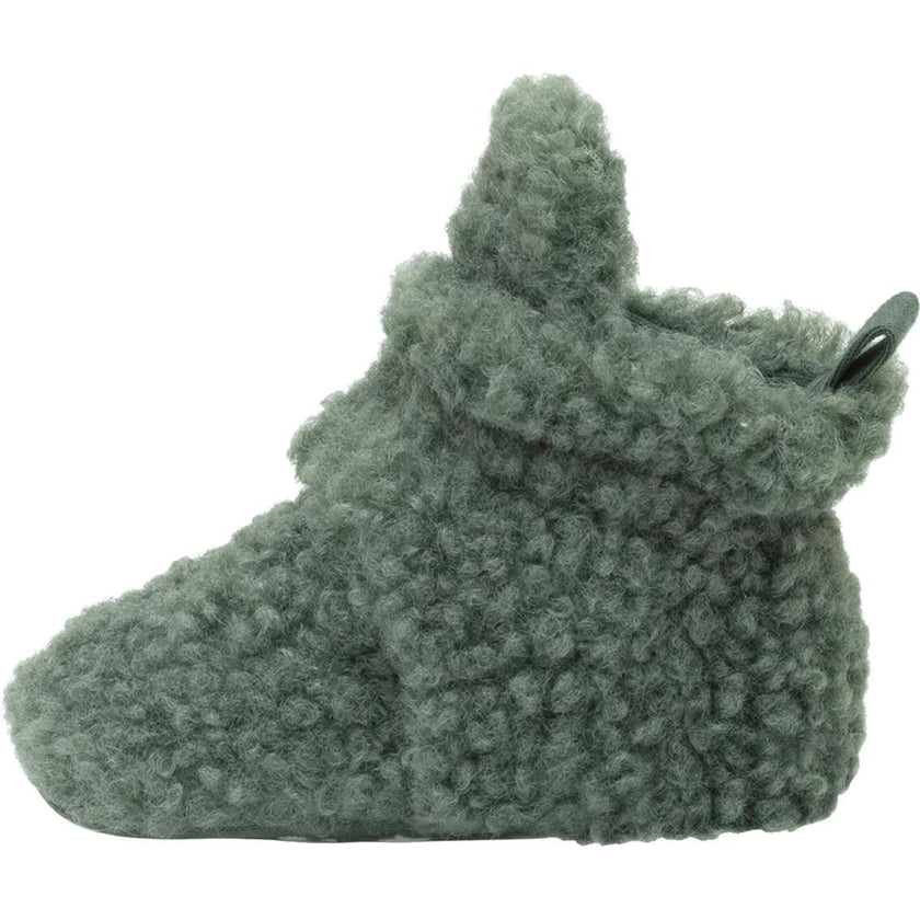 Sherpa Olive Snap Bootie