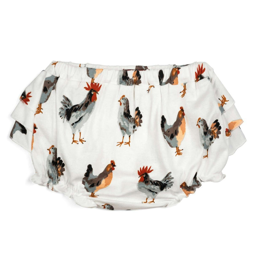 Chicken Organic Cotton Ruffle Bloomer