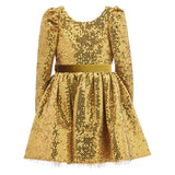 Gold Merribrook Sequin Bow Dress