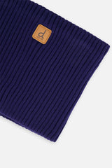 Ribbed Knit Neckwarmer Navy Blue