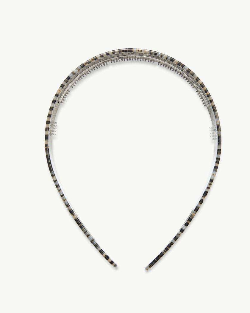 Wide Headband in Perle Noir