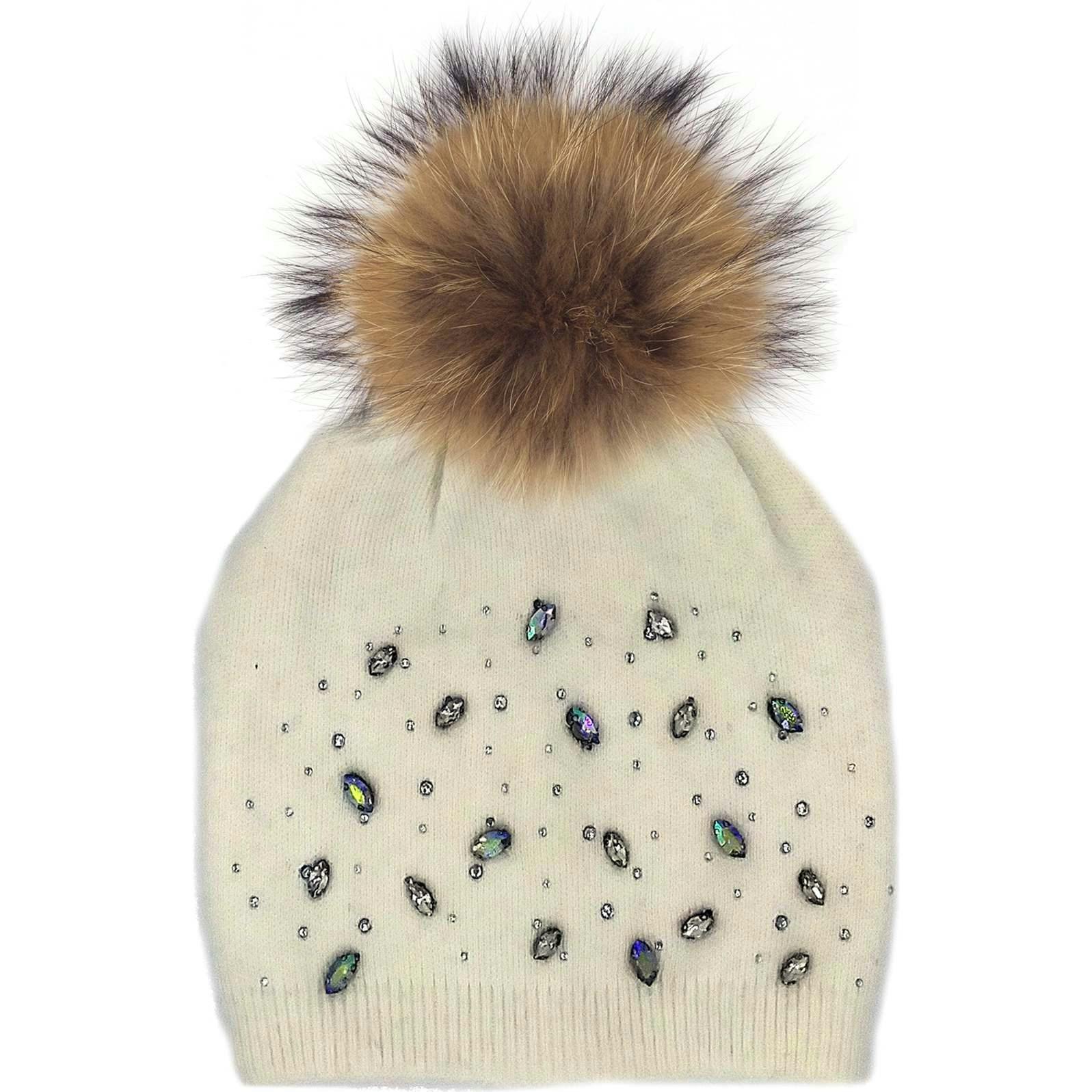 Rhinestone Embellished Hat (Snap On Pom Sold Separately)