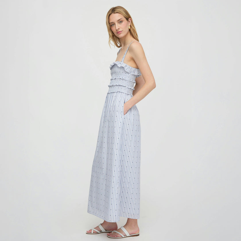 The Analise Nap Dress - Blue Swiss Dot