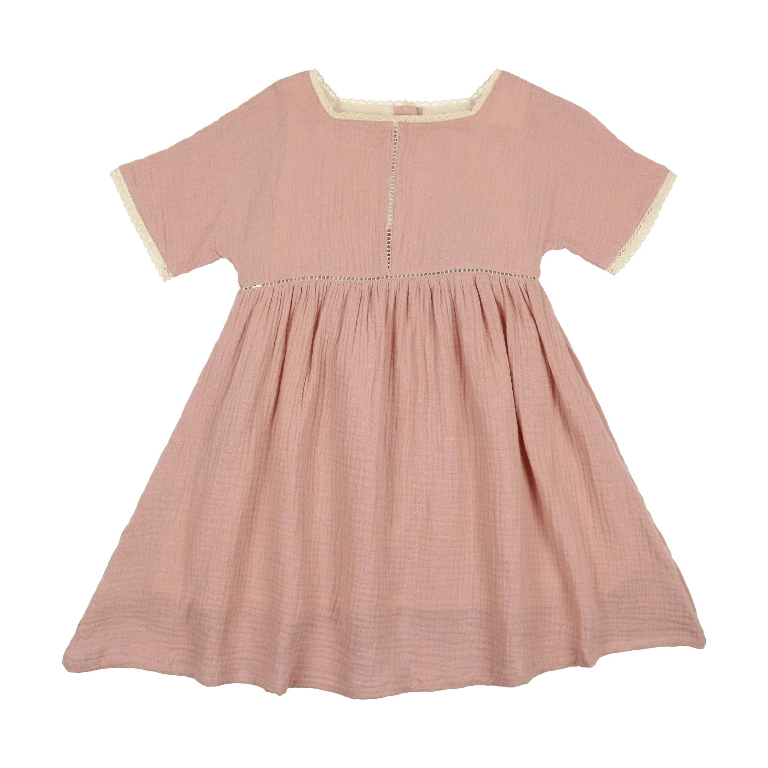 Gauze Crochet Short Sleeve Dress