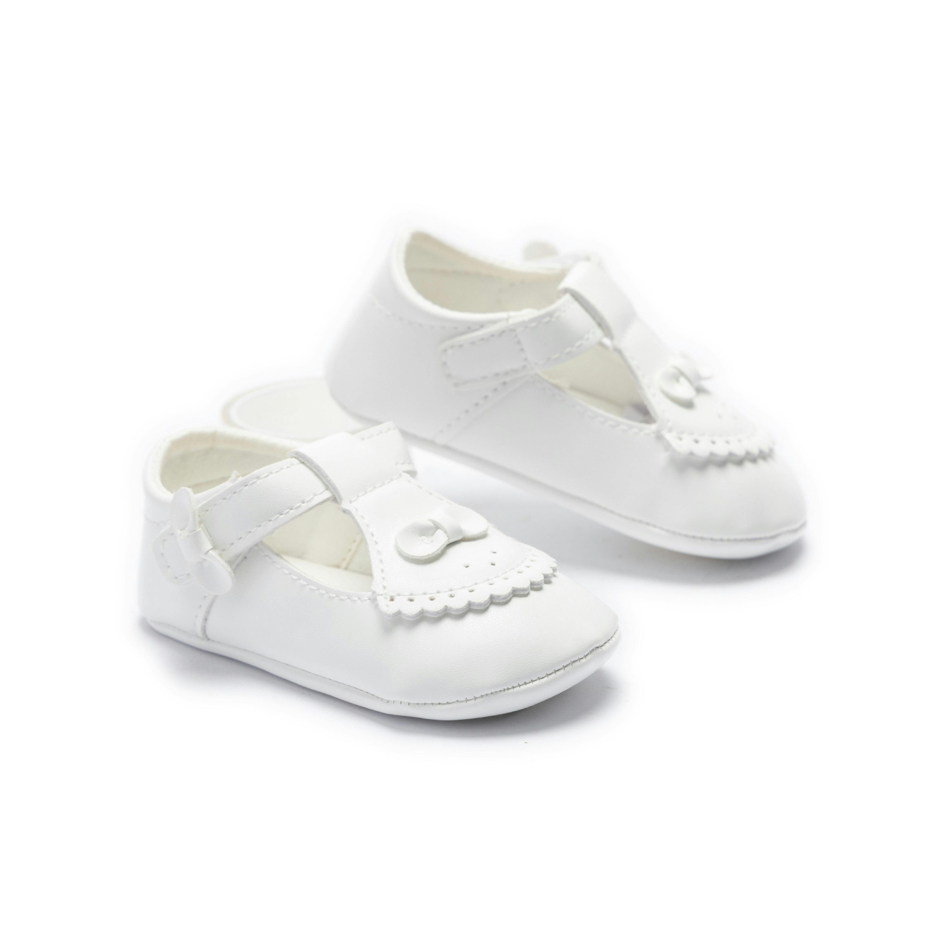 White Clarisse Bow Baby Shoes