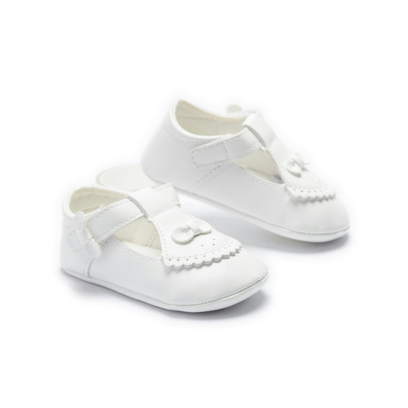 White Clarisse Bow Baby Shoes