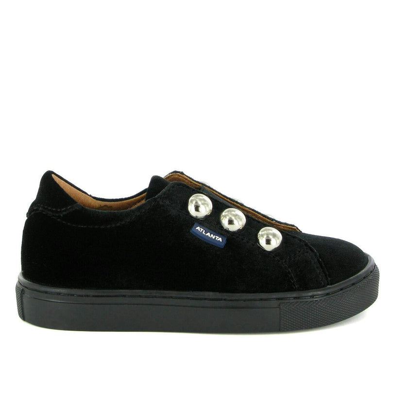 Velvet Slip On Sneaker, Black