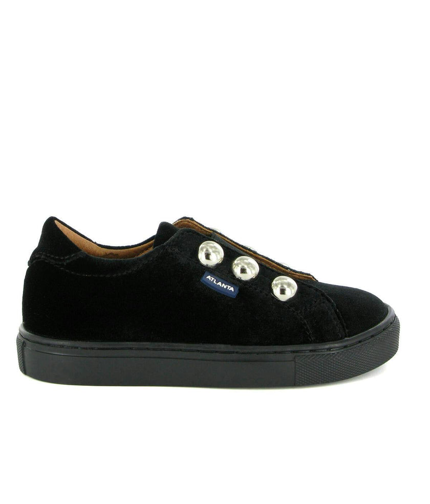 Velvet Slip On Sneaker, Black
