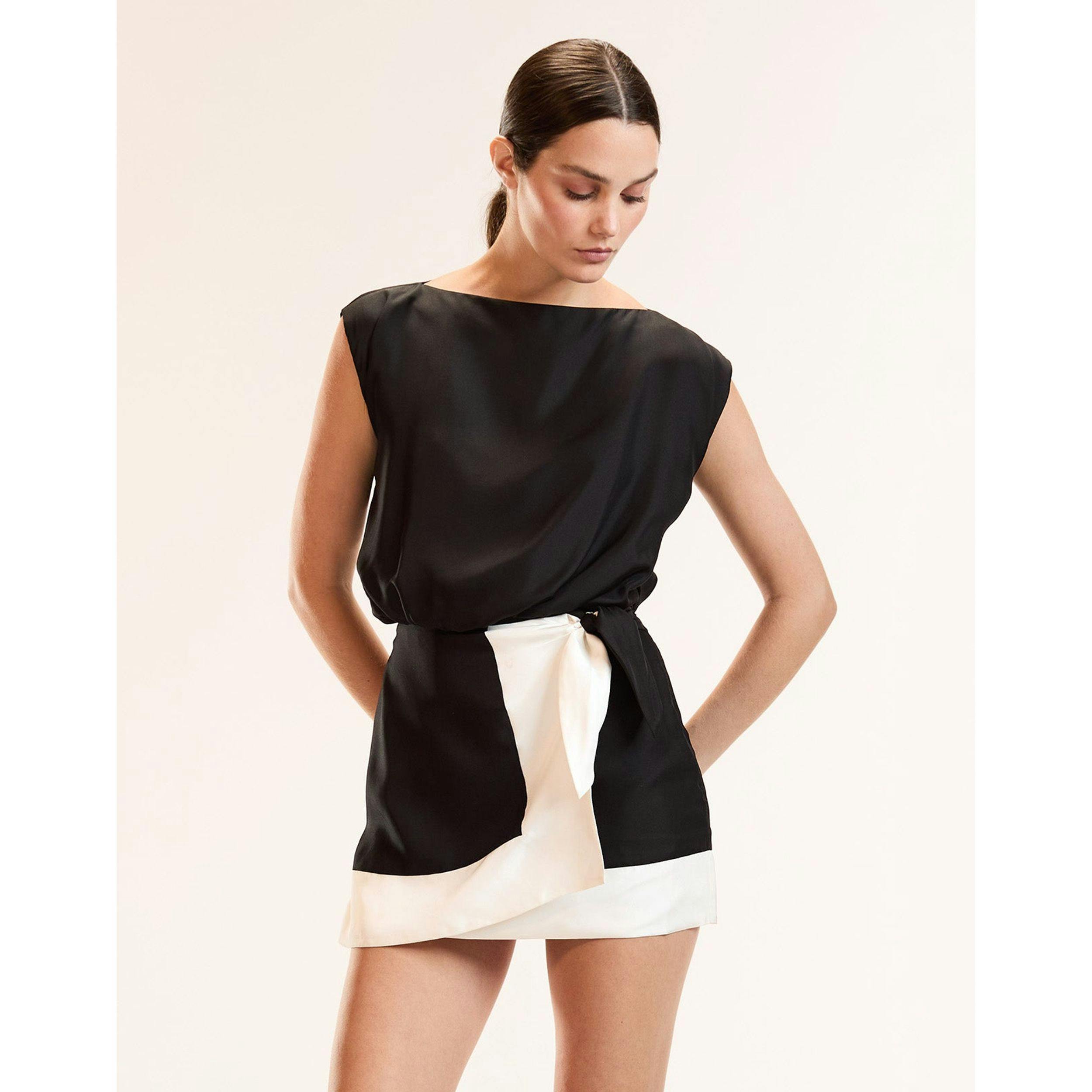 Domino Dress, Black White