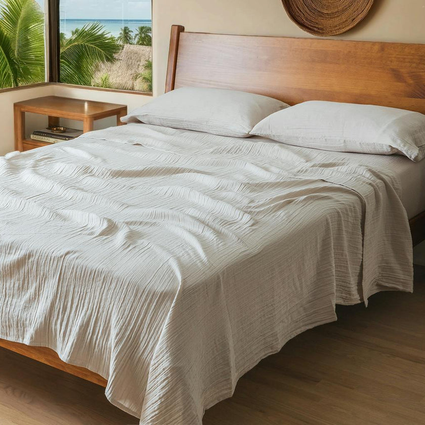 Calm Crinkled Comfort Pillowcase Set – Set of 2 (Morning Fog)