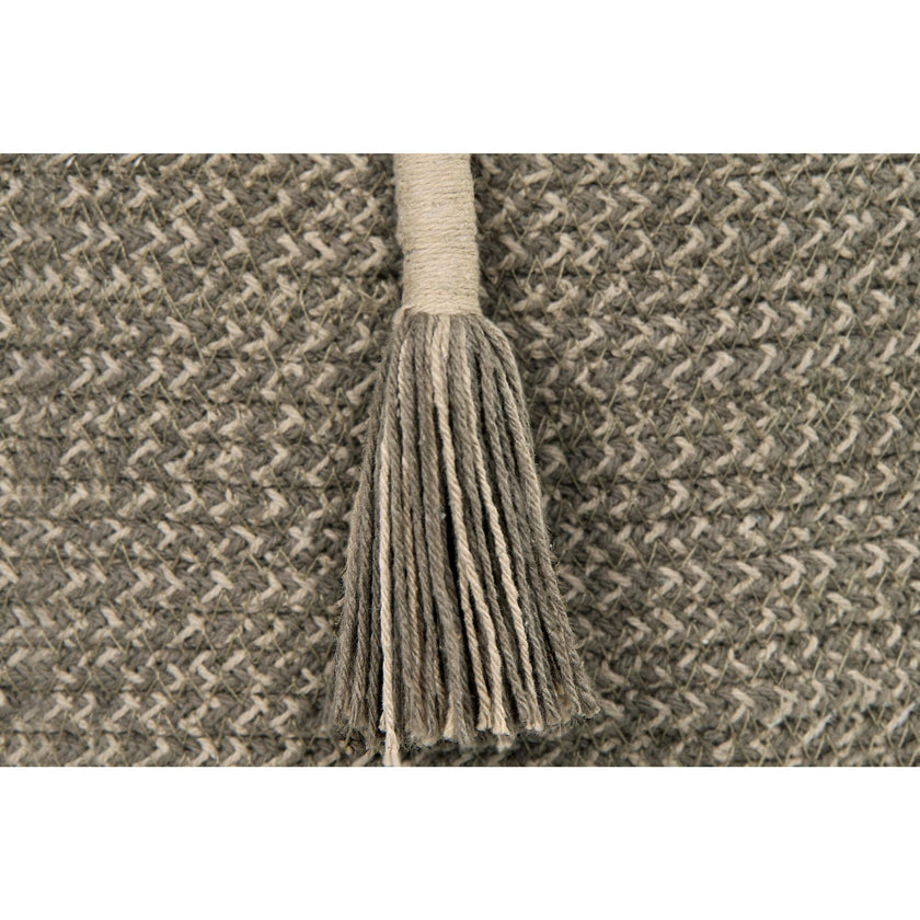 Woody 2-Shade Woven Round Basket With Tassels