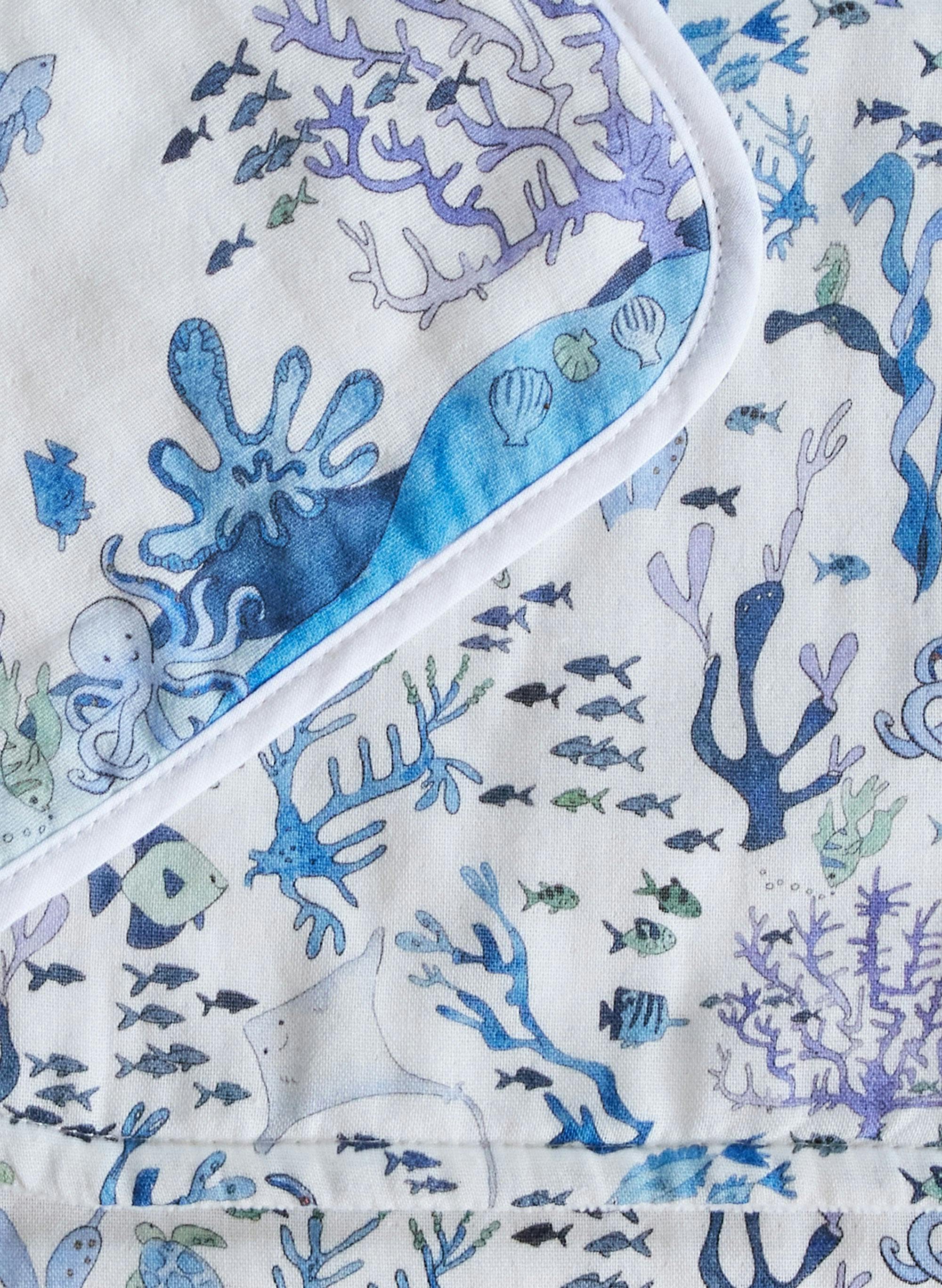 Baby Bib & Shawl Blanket Set - Under the Sea