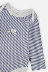 Organic Cotton Onesie Blue Printed Stripes