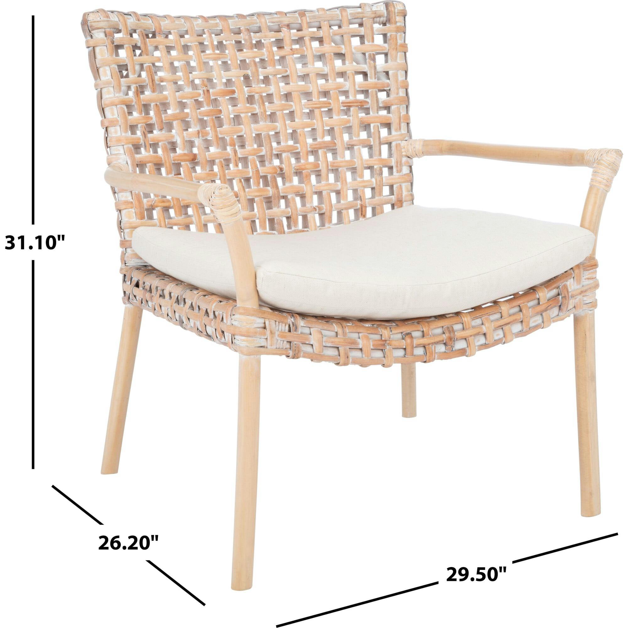 Collette Rattan Accent Chair with Cushion