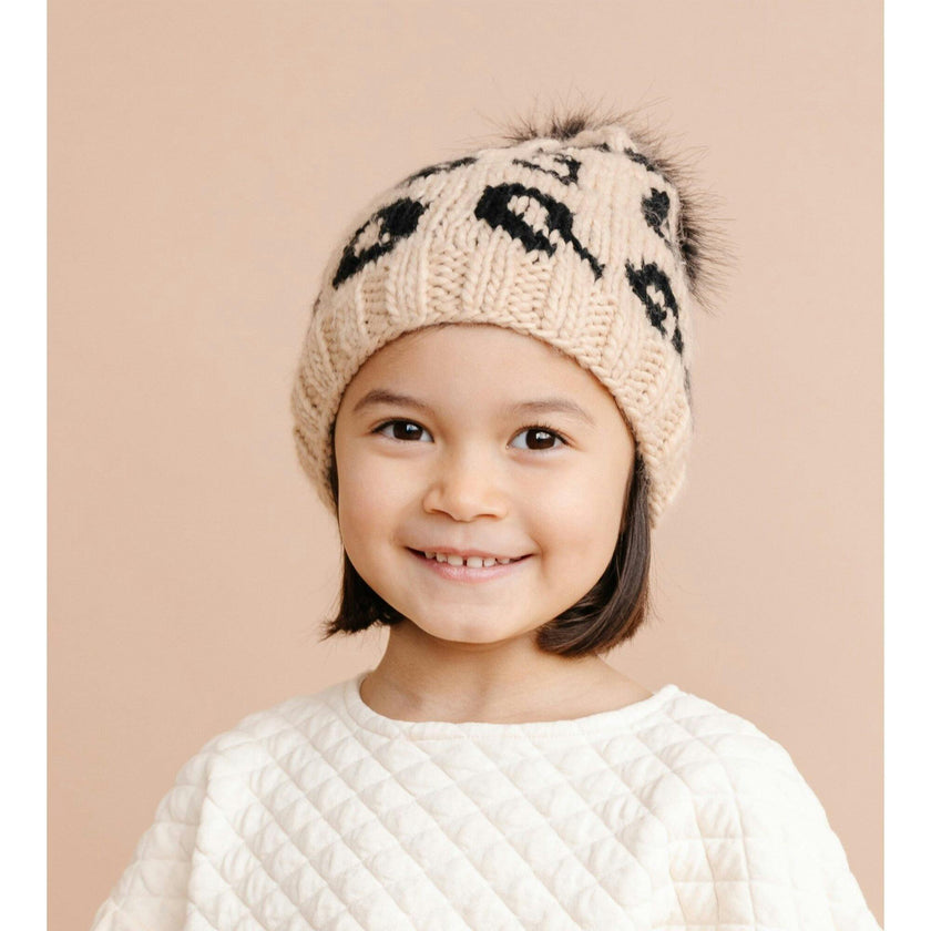 Cheetah Hat - Latte/Black