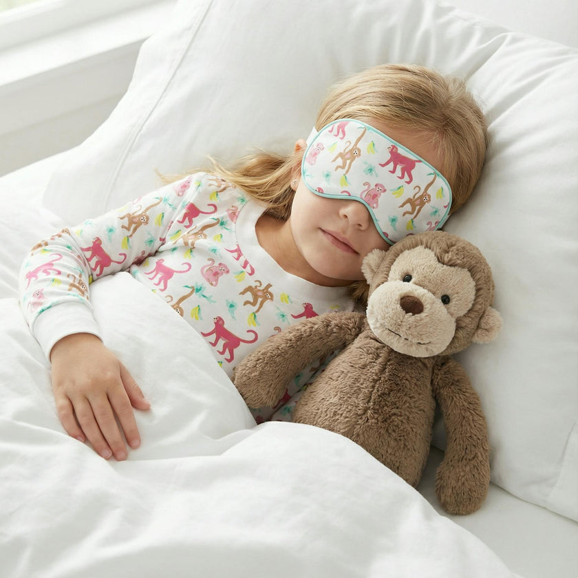 The Organic Long Sleeve Pajama Set [Monkeying Around Pink]