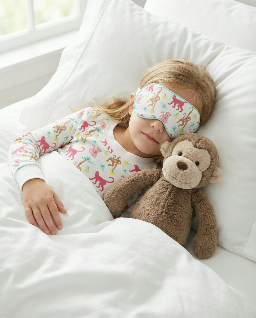 The Organic Long Sleeve Pajama Set [Monkeying Around Pink]