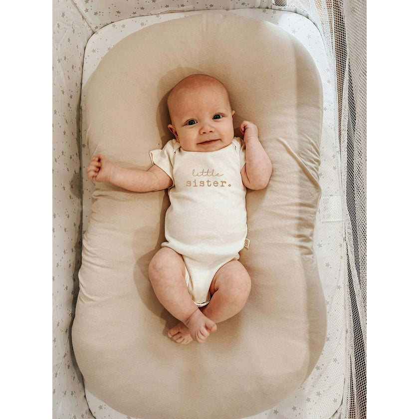 Little Sister Clay Organic Cotton Short Sleeve Baby Bodysuit