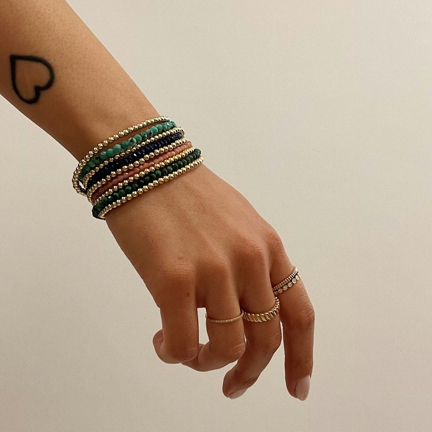 Blue Lapis Bead Bracelet