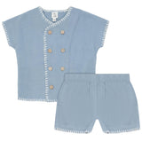 Double Breasted shirt and Shorts Set
