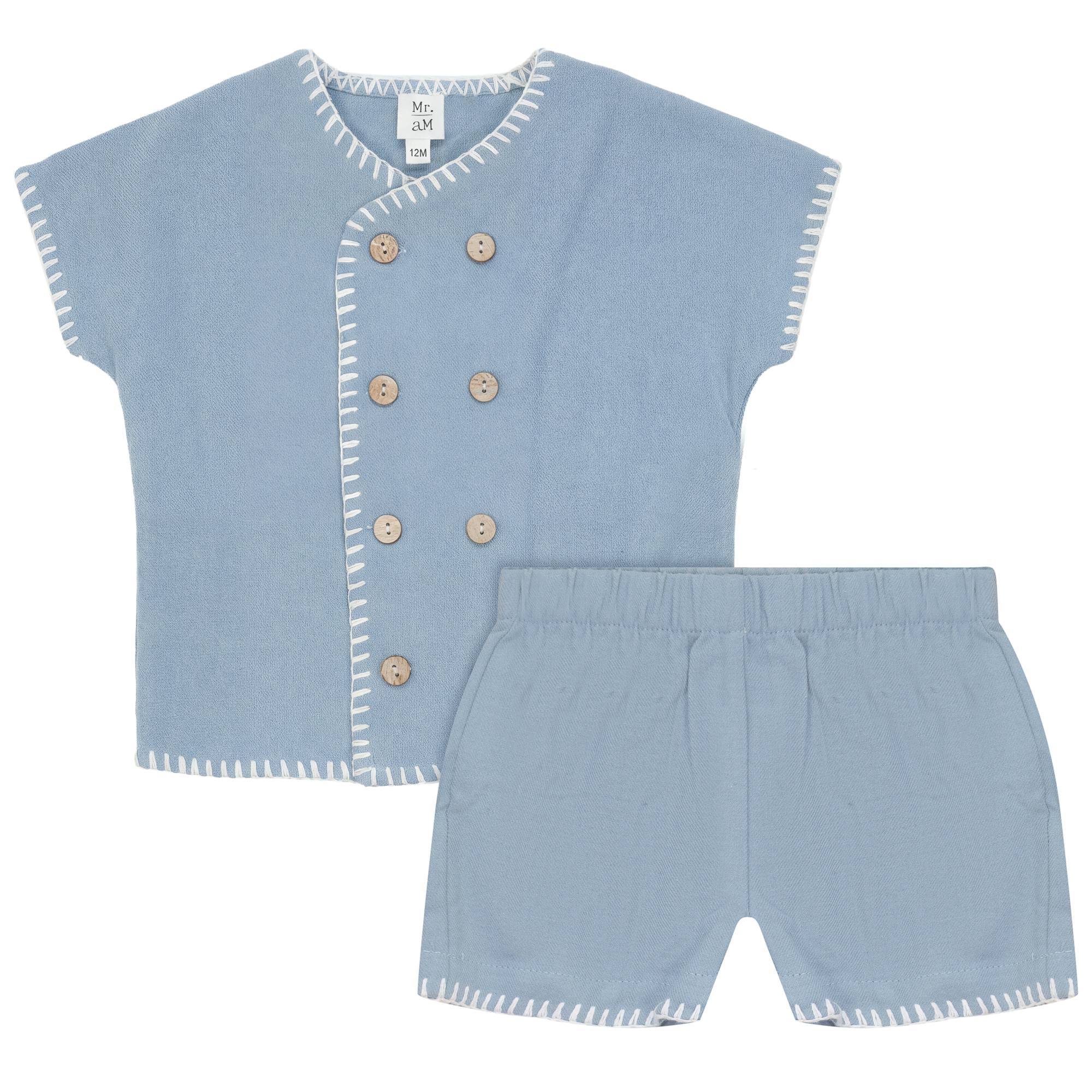 Double Breasted shirt and Shorts Set