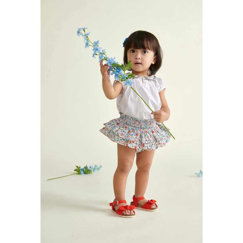 Hand-Smocked Baby Skort Bluebelle