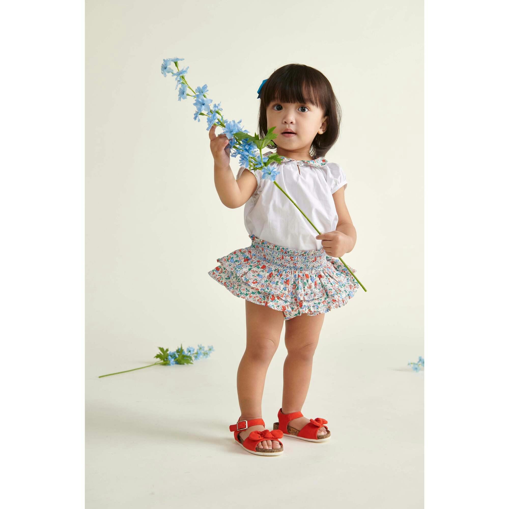 Hand-Smocked Baby Skort Bluebelle