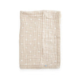 Cotton Muslin Baby Quilt - Taupe Cross