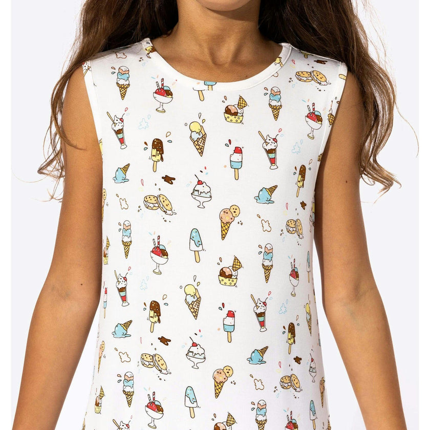 Ice Cream Bamboo Girls' Sleeveless Dress