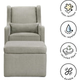 Adrian Swivel Glider with Storage Ottoman