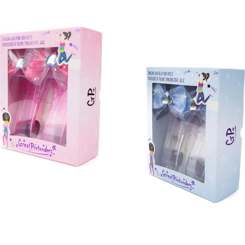 Dancing Diva Pink and Blue Shoes, 2pc Bundle