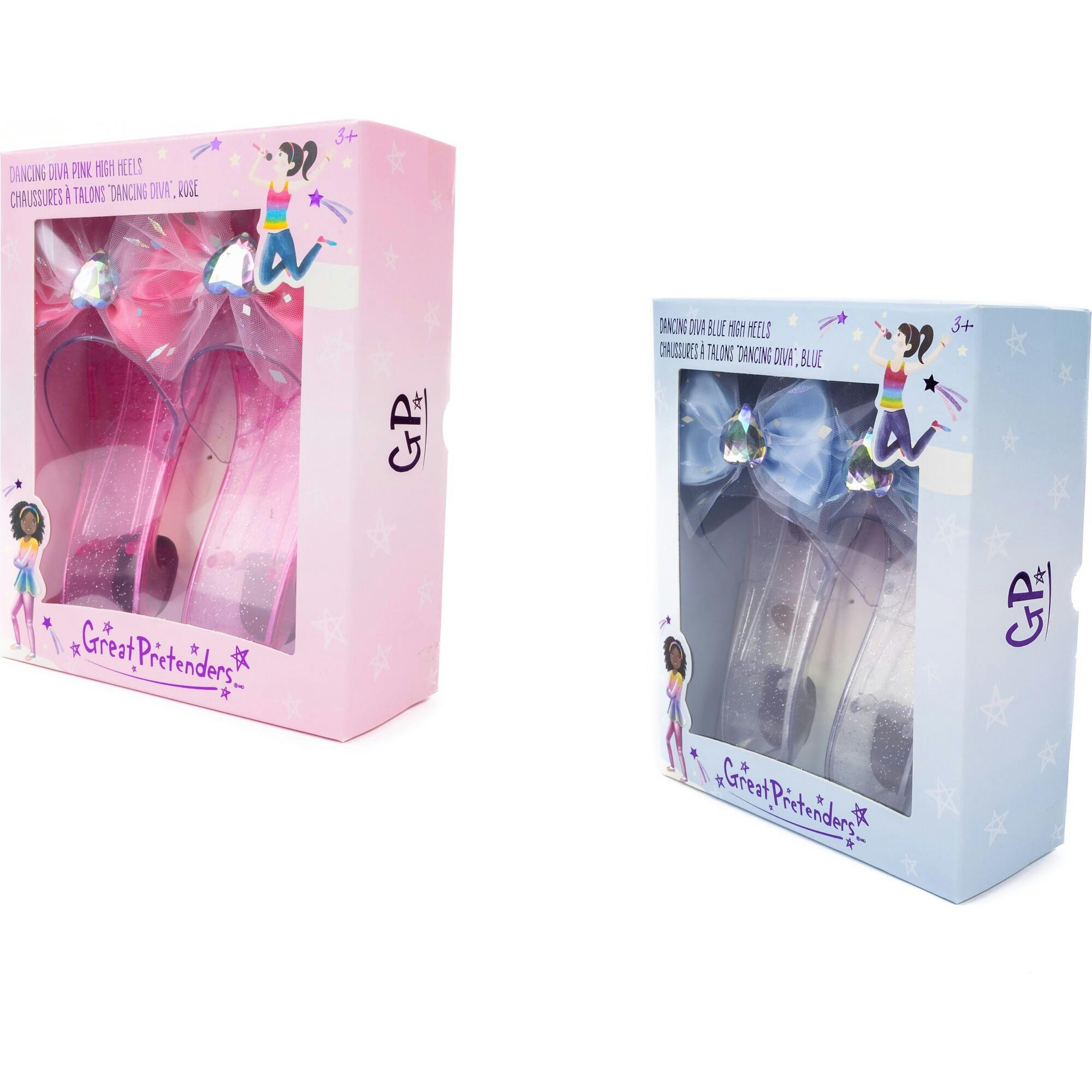 Dancing Diva Pink and Blue Shoes, 2pc Bundle