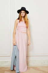 Joey Ballet Pink Satin Maxi