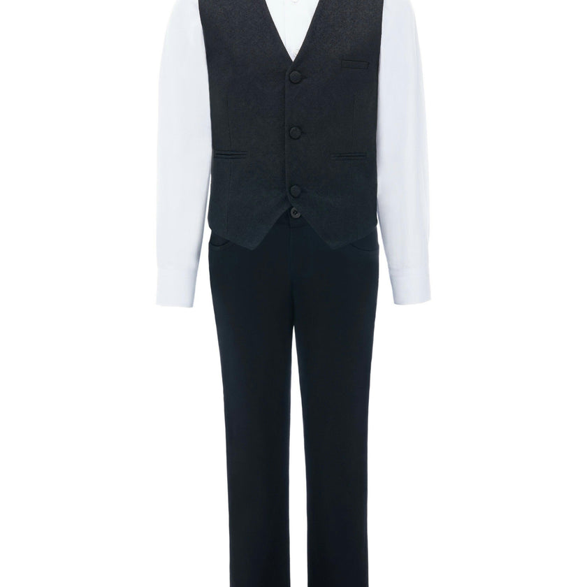 Black Zenon Vest Outfit Set