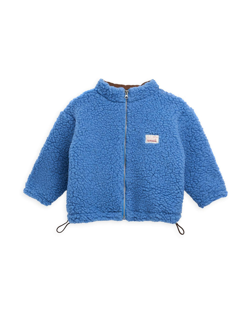 children's merino wool bomber jacket - ice blue