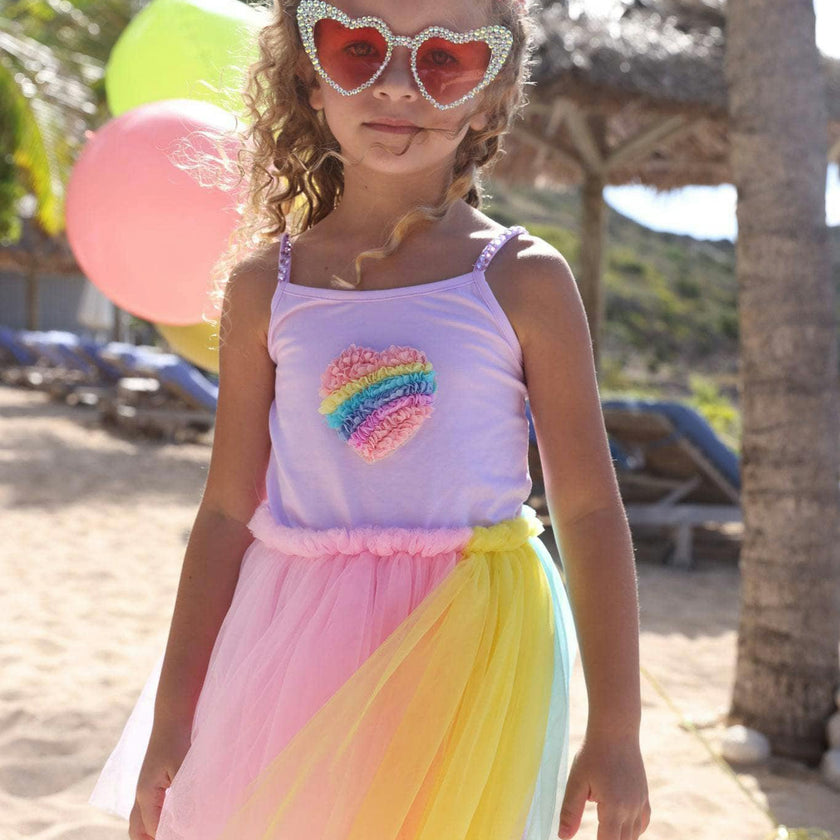 Rainbow Heart Tulle Dress