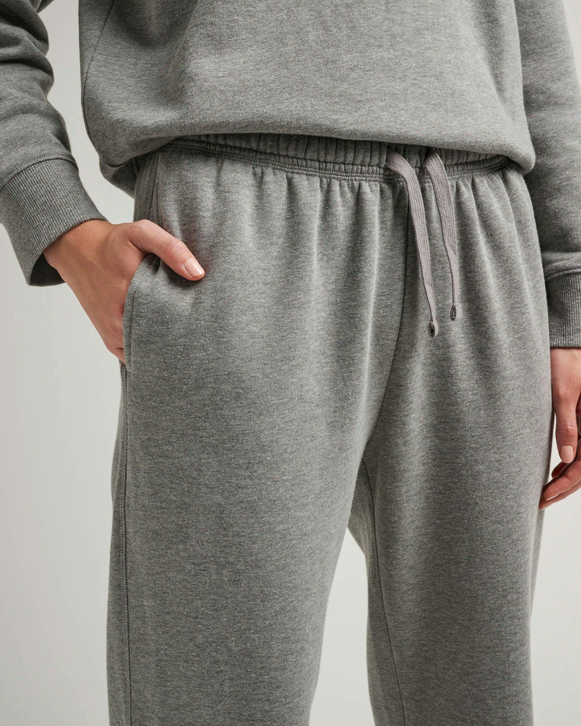 Womens Recycled Fleece Classic Sweatpant - Recycled Fleece - Heather Grey