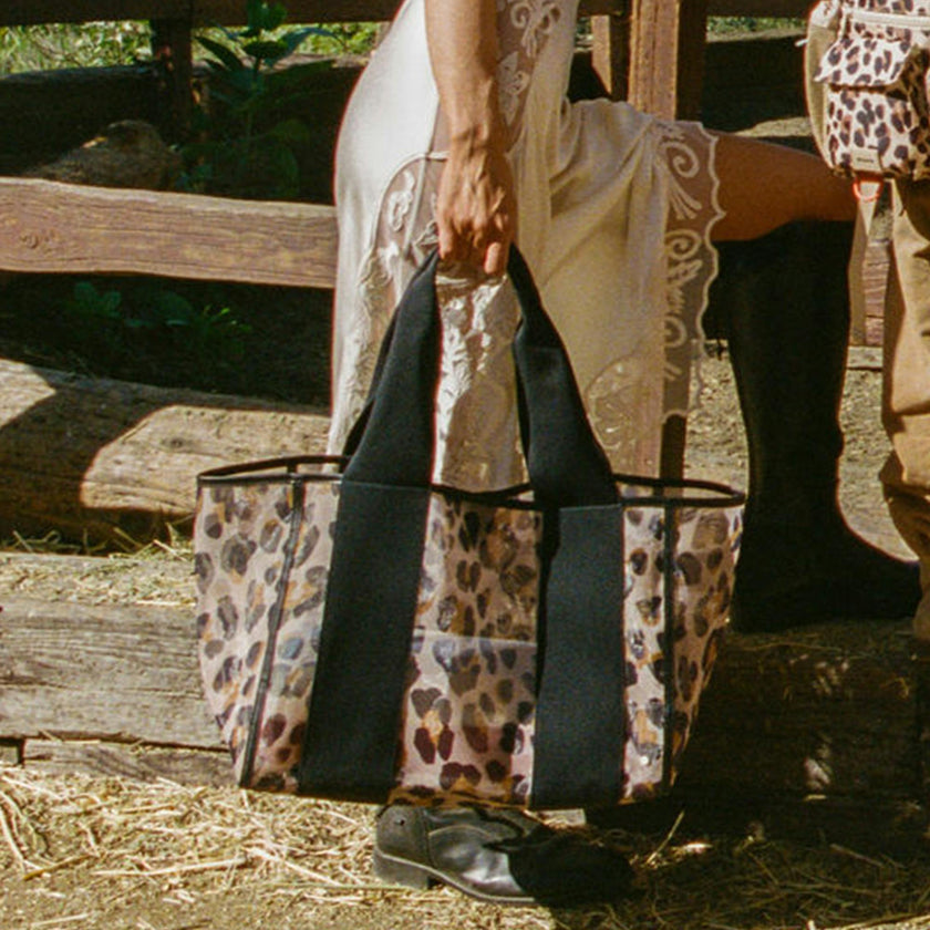Wellington Cabana Tote, Mesh Leopard