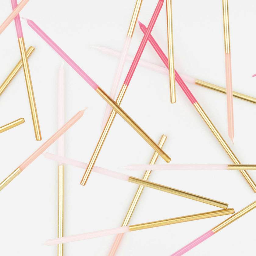 Gold Dipped Pink Mix Candles