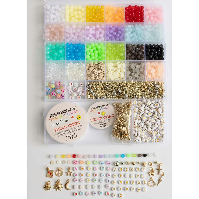 Over 3000-Piece Rainbow Bead Kit with Letters