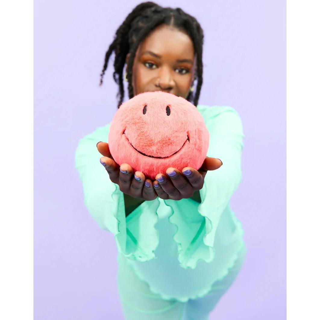 Plush Smiley Fuzzy Pink 5