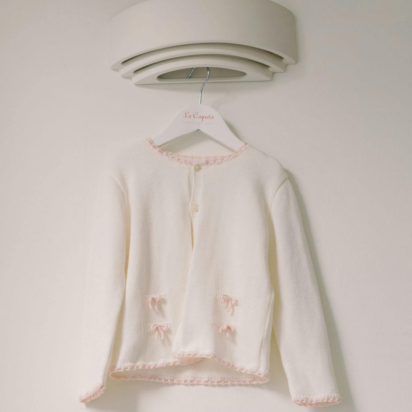 Nicky Hilton x La Coqueta Ivory Farrah Cotton Girl Cardigan